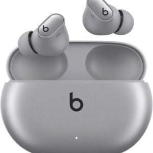 هدفون بی‌سیم Beats Studio Buds+ در سه رنگ طوسی با طراحی مدرن