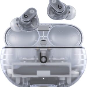 هدفون بی‌سیم Beats Studio Buds+ در سه رنگ طوسی، مشکی و شفاف با طراحی مدرن