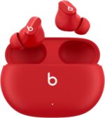 هدفون بی‌سیم Beats Studio Buds قرمز با قابلیت حذف نویز و طراحی مینیمال