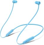 هدفون بی‌سیم Beats Flex مشکی با طراحی گردنی و کابل انعطاف‌پذیر رنگ آبی