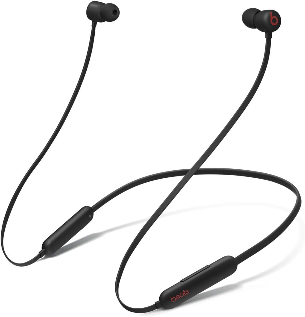 هدفون بی‌سیم BeatsBeatsWireless Earbuds Flex مشکی با طراحی گردنی و کابل انعطاف‌پذیر