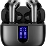 هدفون بلوتوثی TAGRY X08 با کیس شارژ LED و طراحی ارگونومیک مشکی