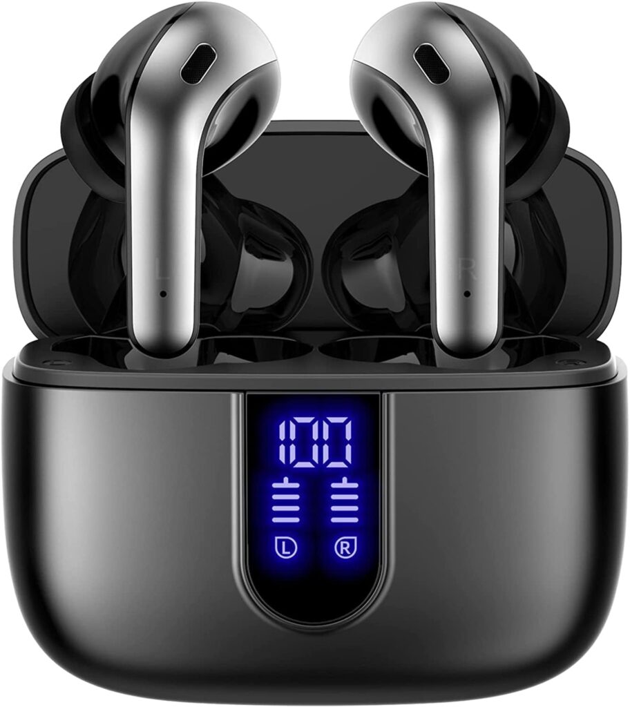 هدفون بلوتوثی TAGRY X08 با کیس شارژ LED و طراحی ارگونومیک مشکی