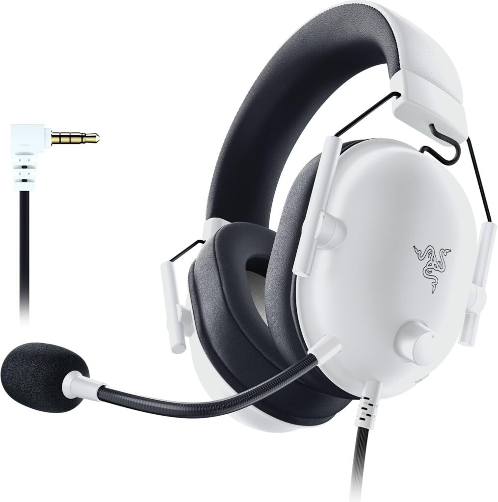 هدست گیمینگ Razer BlackShark V2 X سفید با طراحی حرفه‌ای و بالشتک نرم