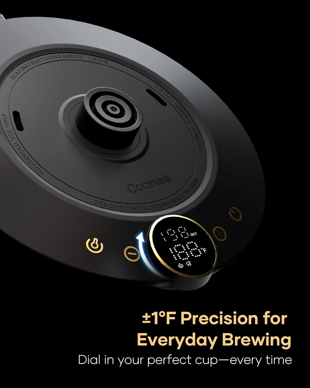 صفحه کنترل حرارت کتری برقی Cocinare FLOW B9 با تنظیم دقیق دمای آب