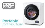 شک کن لباس BLACK+DECKER 1.5 Cu. Ft | خشک‌کن پرتابل 120 ولت مناسب آپارتمان - تصویر 8