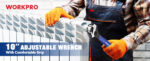 WORKPRO 10 اینچ آچار قابل تنظیم، کروم وانادیوم با دسته ارگونومیک برای خانه، گاراژ و کارگاه - تصویر 5