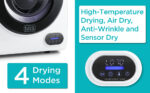 شک کن لباس BLACK+DECKER 1.5 Cu. Ft | خشک‌کن پرتابل 120 ولت مناسب آپارتمان - تصویر 7