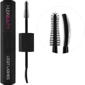 ریمل دوطرفه Huda Beauty Legit Lashes 2 in 1 با دو برس مجزا برای حجم‌دهی و بلندکنندگی