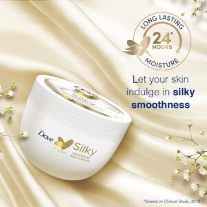 نمای نزدیک کرم مرطوب کننده داو Silky کاسه‌ای ۳۰۰ میل