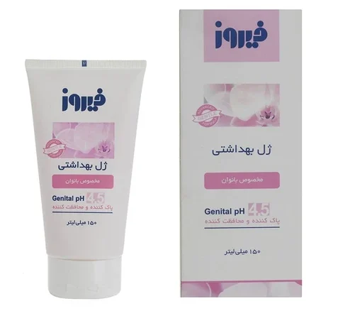 نمای نزدیک ژل بهداشتی بانوان فیروز مدل Intimate Gel حجم ۱۵۰ میلی‌لیتر